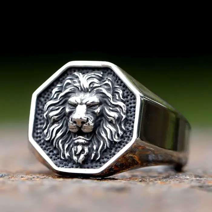 Anneaux de tête 3D en acier inoxydable pour hommes et femmes, bijoux animaux vintage, punk, chimdomi