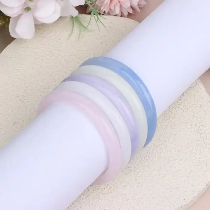 Bracelet tendance en verre imitation jade pour femme