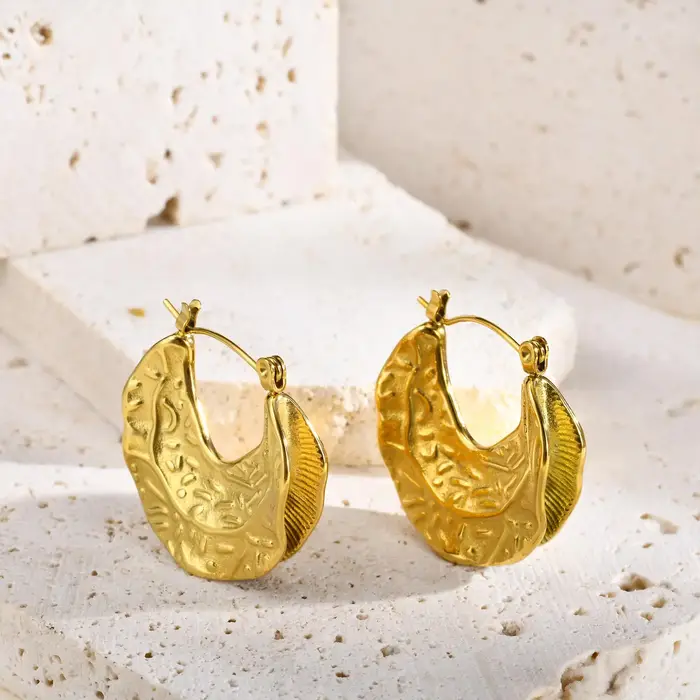 Boucles d'Oreilles Géométriques Insolites pour Femme, Bijoux Vintage en Métal et Acier Inoxydable, e