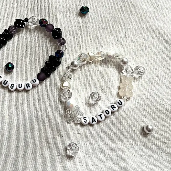 Bracelets de perles extensibles faits à la main, Jujutsu Kaimmense, Gojo et Geto