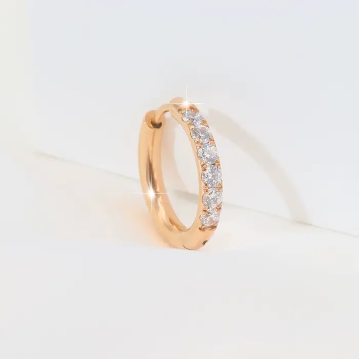 1 Paire de Boucles d'Oreilles Minimalistes Exquises en Zirconium Cristallin, Petites Créoles Fines pour Cartilage, pour Femme, Bijoux de Piercing Hélix Tragus