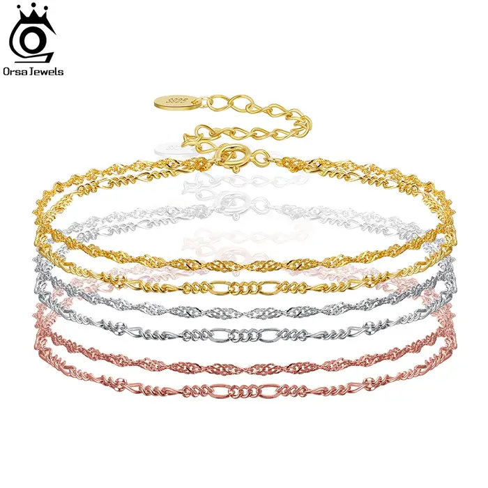 ORSA jewelry – Bracelet Double couche en argent 925 massif pour femme et fille