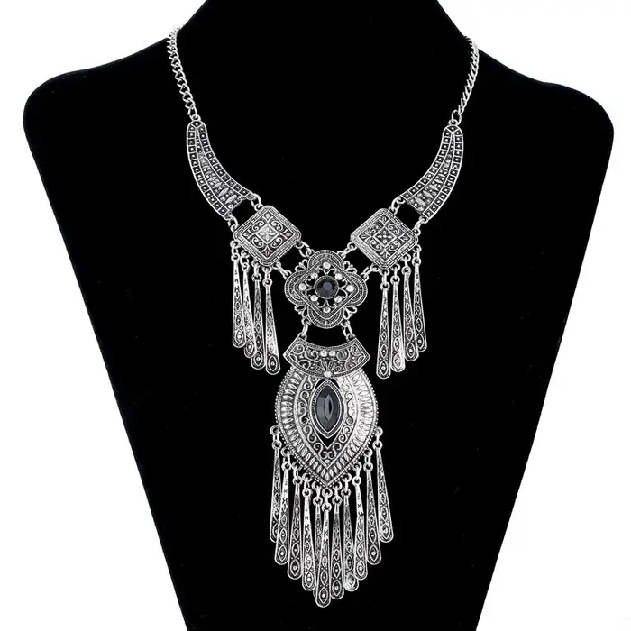 LOVBEAFAS mode bohème Collier ras du cou Vintage gland déclaration Maxi Long Collier pour femmes Col