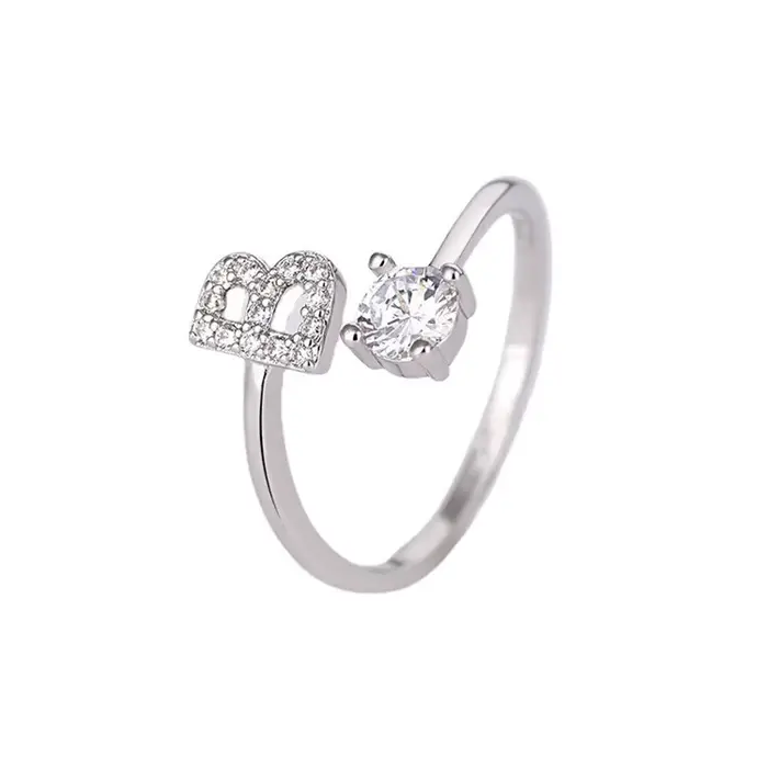 Buyee – bague Alphabet anglais en argent Sterling 925 pour femmes, anneau en Zircon blanc clair, cer