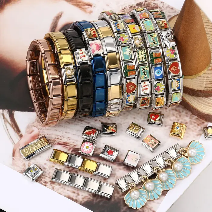 Bracelet italien en acier inoxydable pour femmes