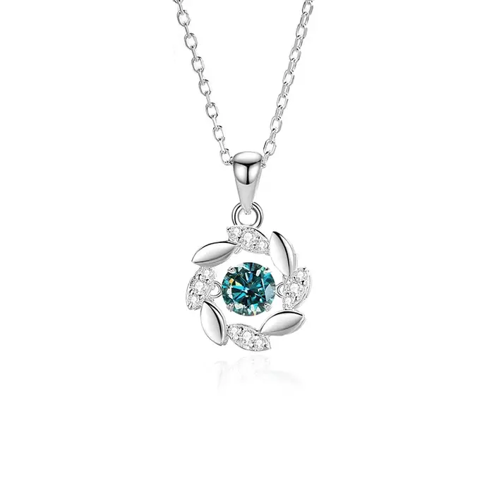 Moissanite femme pendentif argent collier pour femmes chaînes fête mariée bijoux fins 925