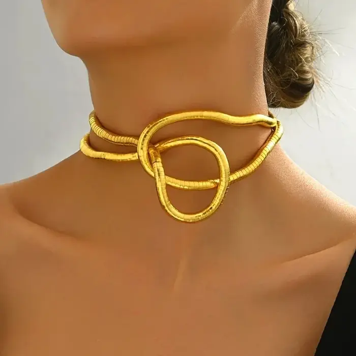 Vinatge – collier géométrique pliable à longue chaîne pour femmes, multicouches, Design Unique, bijo