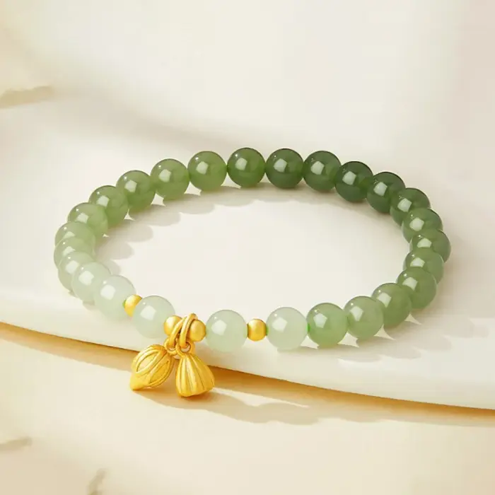 Bracelet fait main perles rondes émail plaqué or argent S925 styles variés pour femme cadeaux occasions spéciales