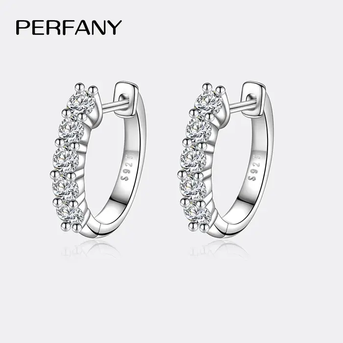 PERfissurainers-Boucles d'Oreilles en Moissanite pour Femme, Bijoux de ixde Luxe, Argent Pur S925, L
