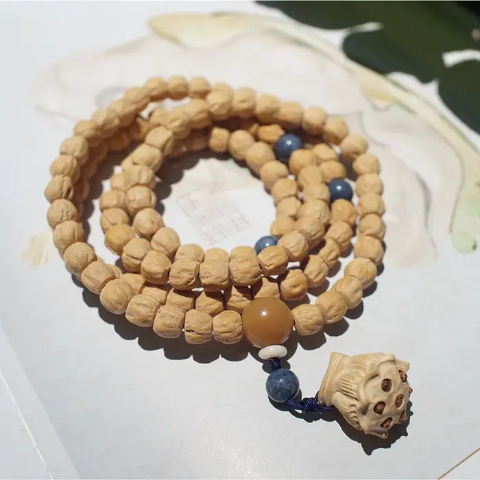 Bracelet multi-tours de 108 perles de graines de Bodhi