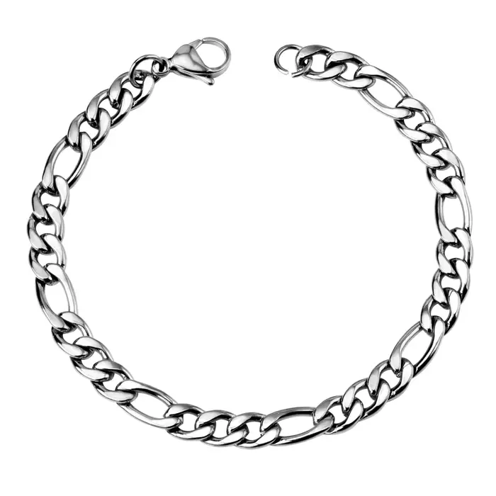 Bracelet de luxe Punk en acier inoxydable, chaîne Figaro pour femmes et hommes, unisexe, bijoux à la