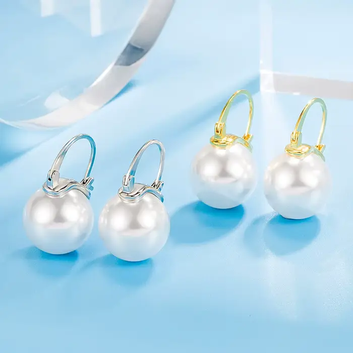 Boucles doreilles argent sterling perles blanches femmes mariage fiancailles soirée festive elegant accessorize special occasions