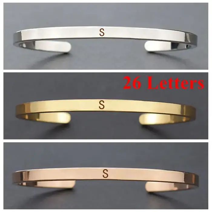 Bracelet 26 lettres gravées pour femmes