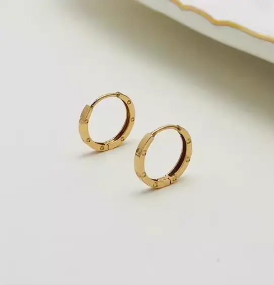 Boucles d'oreilles en or véritable 18 carats au750