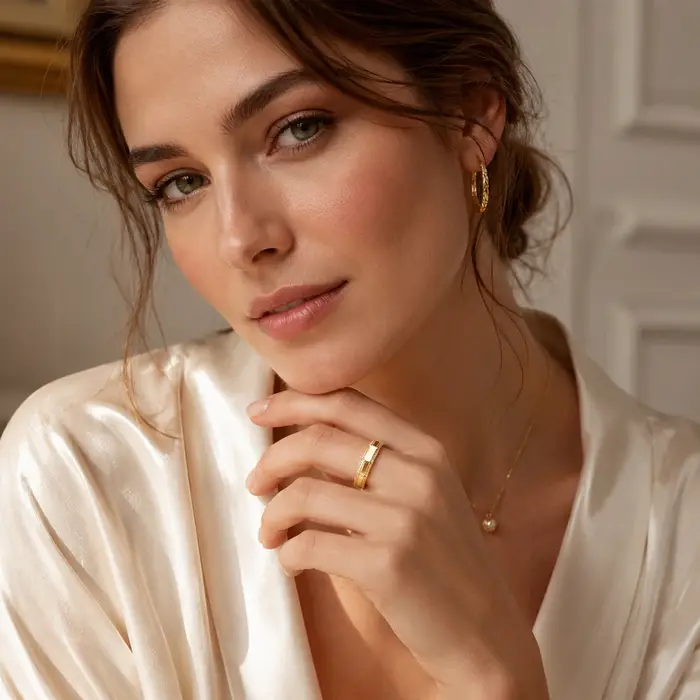 Bague pour couple en or angulaire