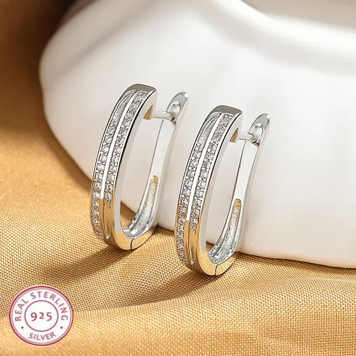 Boucles d'oreilles en argent regardé 925 pour femme, haute qualité, luxe, exquis, étudiant, petite a