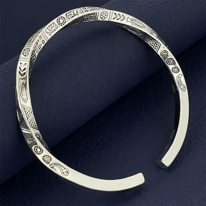 Bracelet ouvert Totem en argent sterling 925