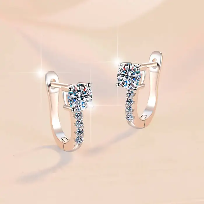 Boucles d'oreilles créoles huggie en argent sterling 925