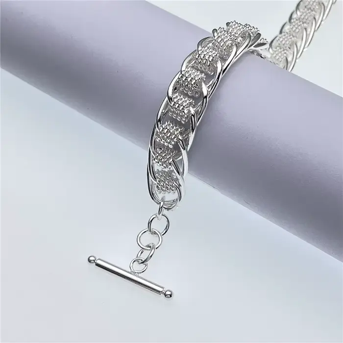 Bracelet en argent sterling 925 sertie de zirconium blanc élégant pour femmes occasions spéciales partys fiançailles mariage