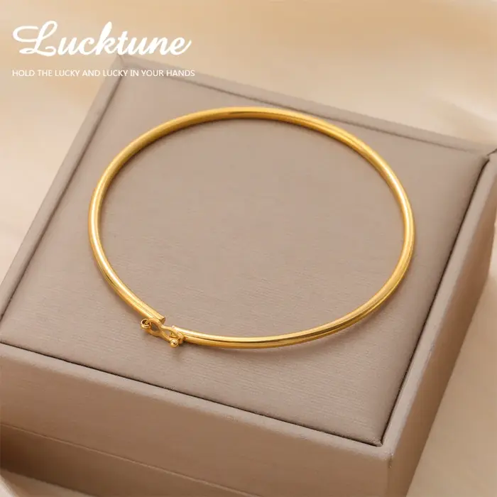 Lucktune bracelet acier inoxydables mode métal Simple manchette Bracelets