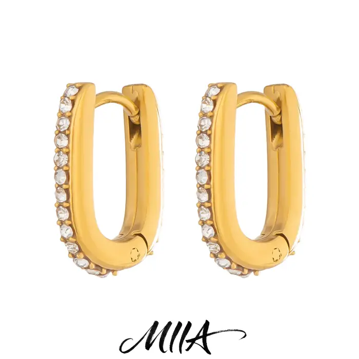 Boucles d'oreilles clous Miia en zircone de haute qualité en forme de U