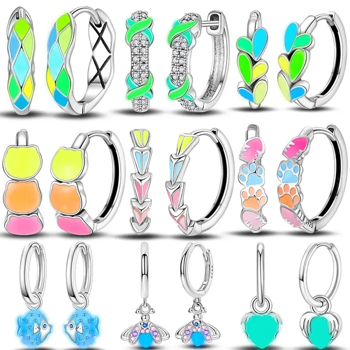 Boucles d'oreilles chat scintillant coloré en argent 2023 véritable