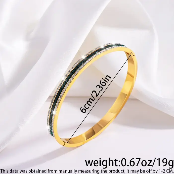 Bracelet Yupsk en acier inoxydable incrusté de zircons géométriques multicolores pour femmes