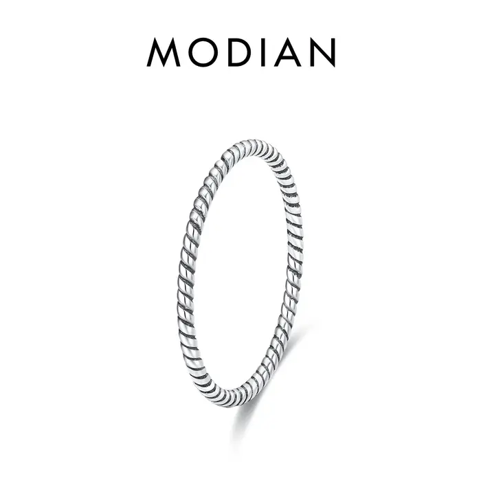MODIAN 925 en argent Sterling Simple mode empilable anneau classique vague géométrique exquis bagues