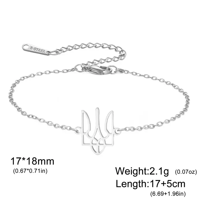 Bracelets symboles nationaux ukrainiens pour femme et homme, bracelets en acier inoxydable, bijoux d