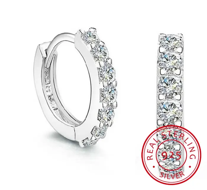 Bébé 925 argent 10mm cercle Zircon petite boucle d'oreille pour enfant Grils enfant femme belle Aros