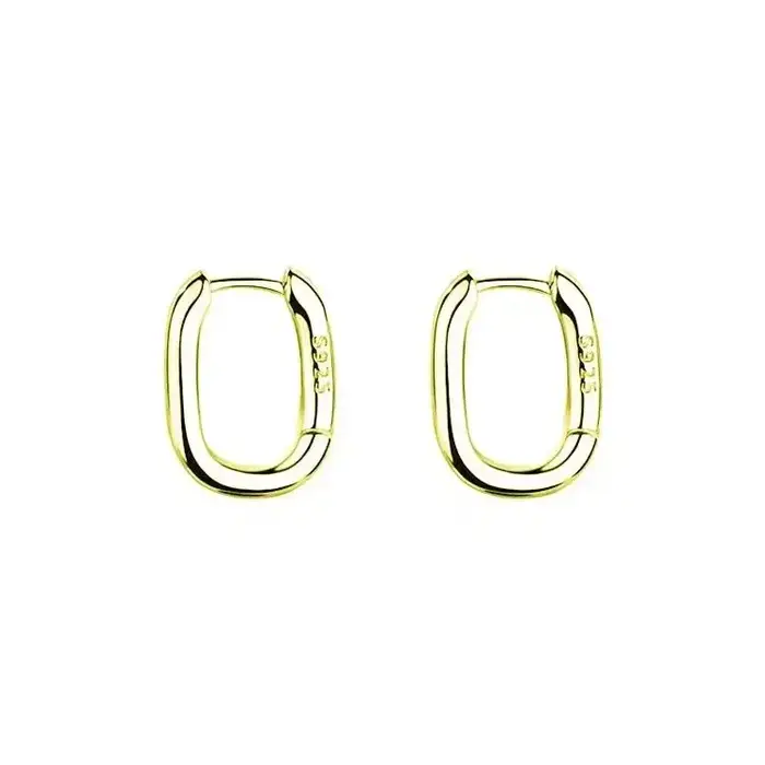 Boucles d'oreilles carrées en argent Sterling 925 pour femmes, petites boucles d'oreilles contractée