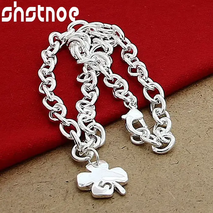 Collier avec pendentif trèfle à quatre feuilles en argent Sterling 925 pour femme occasion spéciale cadeau anniversaire noel trèfle symbole chance