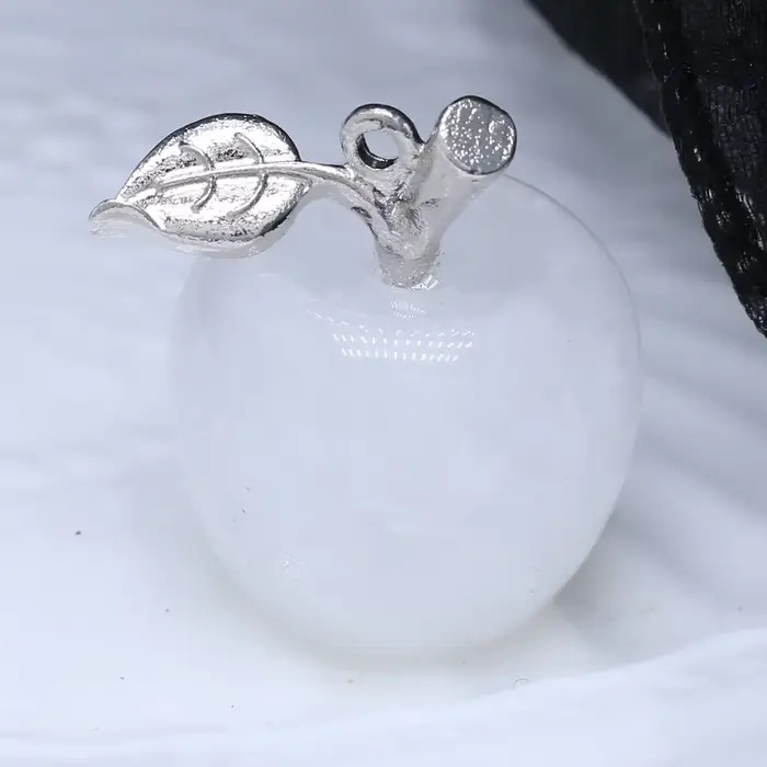 Pendentif en pierre naturelle en forme de pomme, pierres précieuses, breloque exquise pour bijoux, c