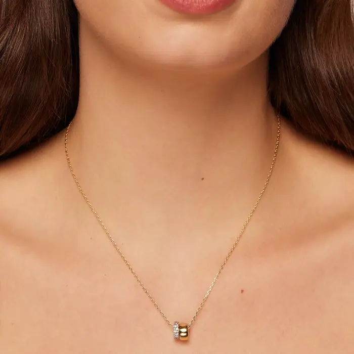 Collier en argent sterling 925 à double rangée de moissanite ronde