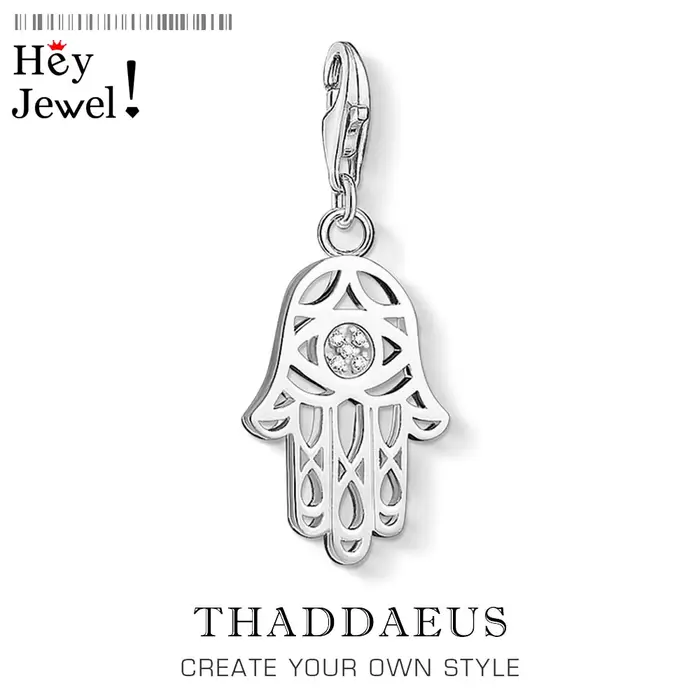 Pendentif breloque main de Fatima pour homme et femme, amulette Vintage, bijoux en argent Sterling 9