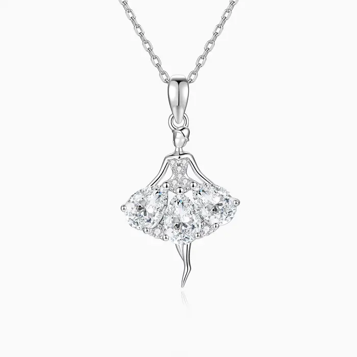Collier Ballerine 2026 en Argent Sterling S925, Pendentif Féminin, Chaîne de Clavicule, Cadeau pour 