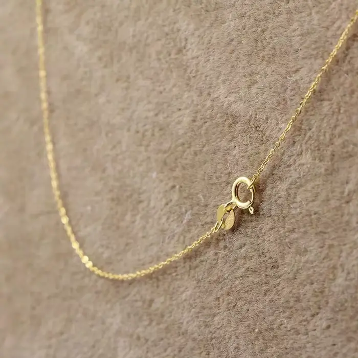 Chaîne de câble à maillons toriques en or 18 carats, collier de chaîne en acier AU750 pour femmes, p
