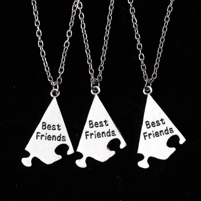Ensemble de 3 pièces tendance de collier meilleur ami pour femmes et hommes