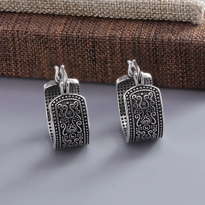 Sam Panda – boucles d'oreilles en argent Sterling 925 pour femmes, tendance, Simple, rétro, fleur, bijoux, prévention des allergies, accessoires de fête