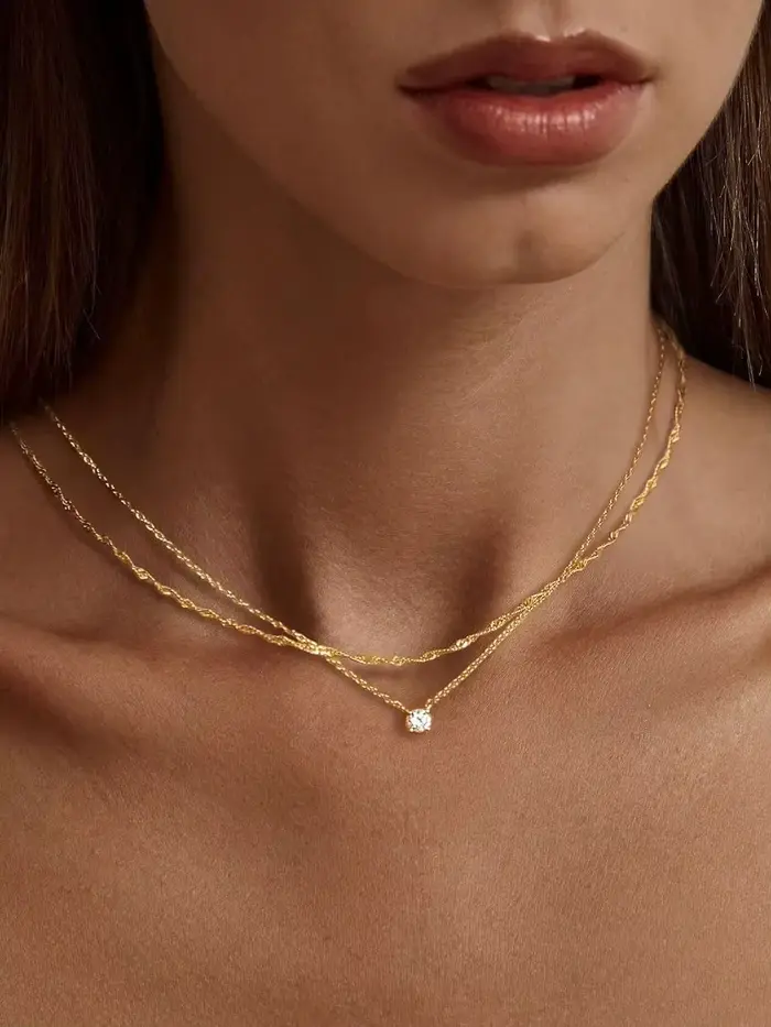 Colliers en diamant pour femmes, ras du cou en or K/argent Sterling, bijoux simples plaqués or, cade