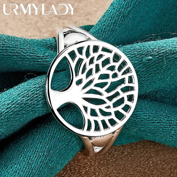 URMYLADY Argent Sterling 925 L'Arbre de Vie 7-10 # Bague pour femmes