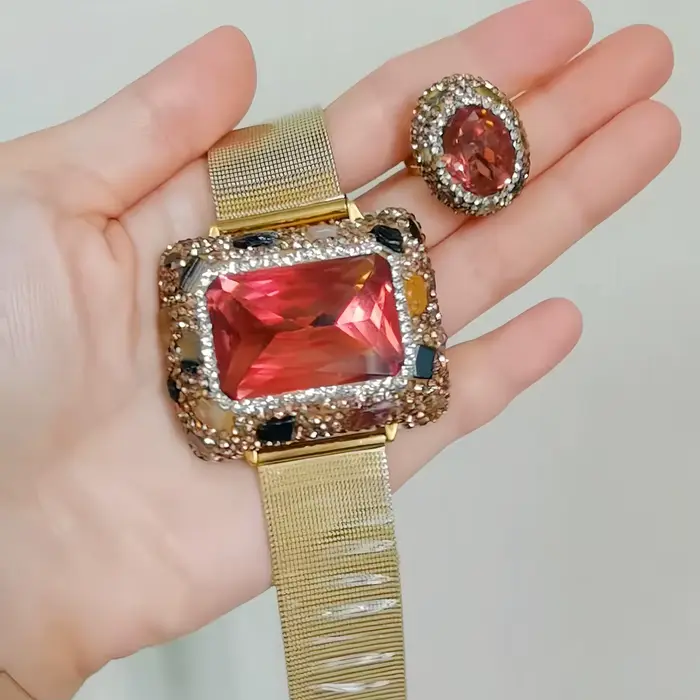 Bracelet Vintage en bambou de mer plaqué cuivre et or 18 carats pour femmes