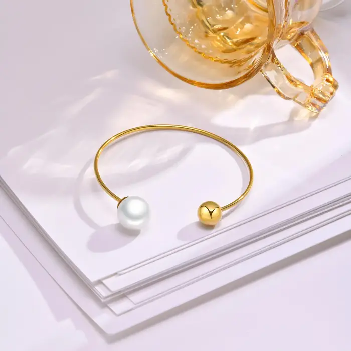 Bracelets en acier inoxydable plaqué or pour femme
