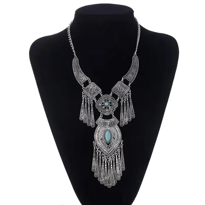 Collier ras du cou bohème pour femmes, vintage, long, maxi, bijoux