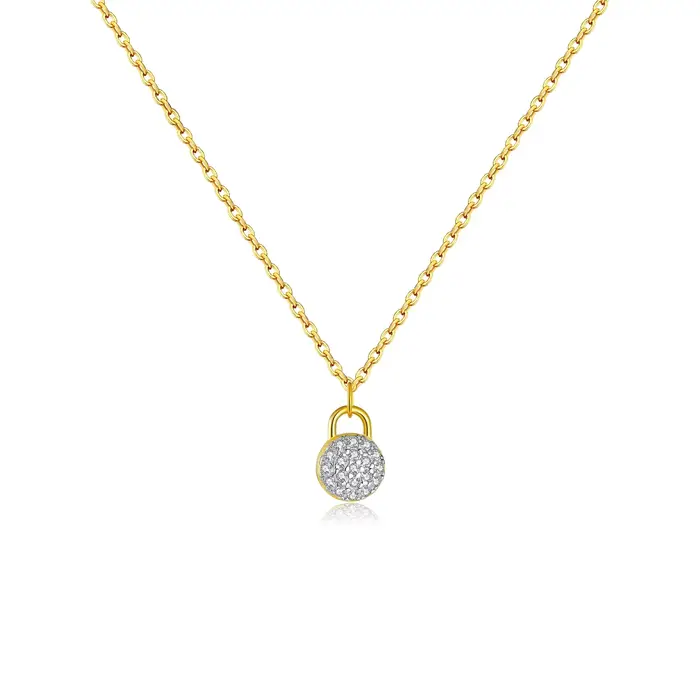ANDYWEN – collier avec pendentif en argent 925 plaqué or 18 carats, bijoux scintillants en CZ, cadea