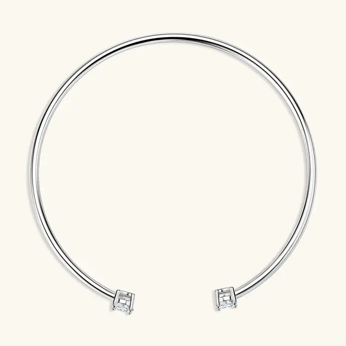 Bracelet manchette en diamant Moissanite pour femme
