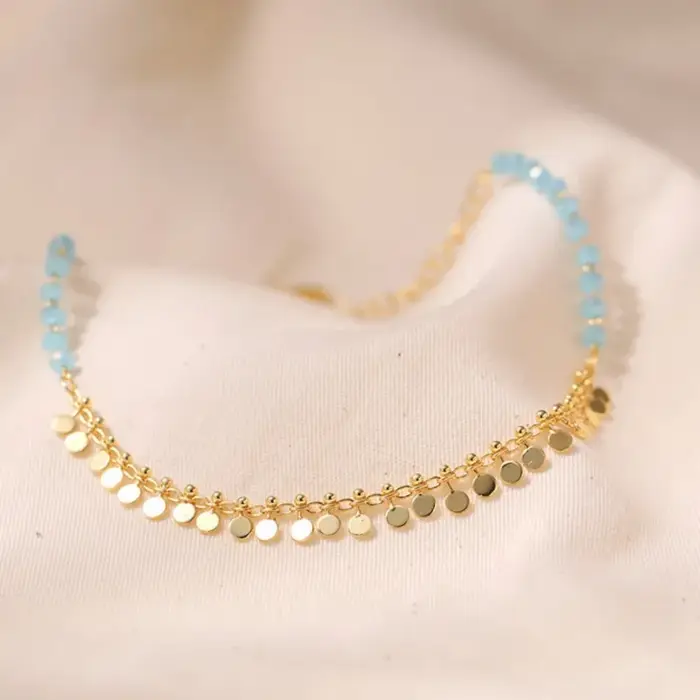 Bracelet de cheville en zircone cubique bleu boho chic pour femmes toutes occasions spéciales