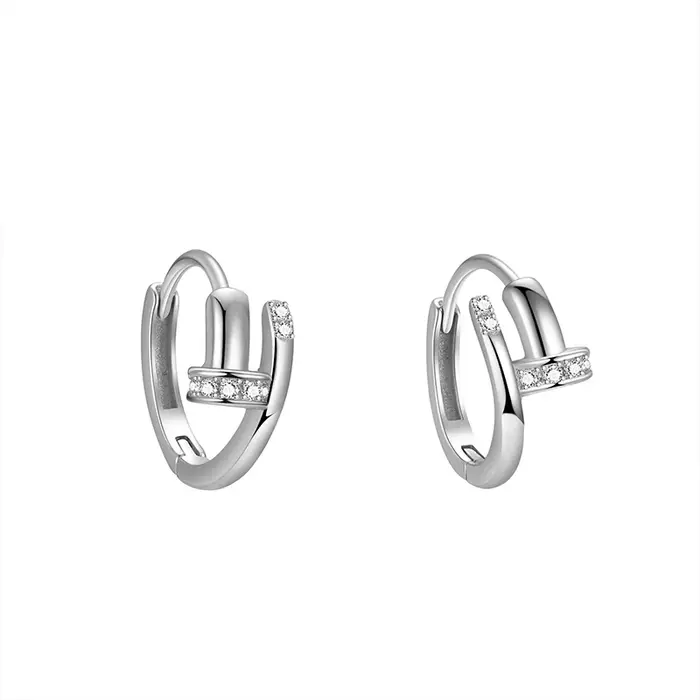 Boucles d'oreilles lettre en T en argent regardé 925, boucles d'oreilles à la mode et personnalisées