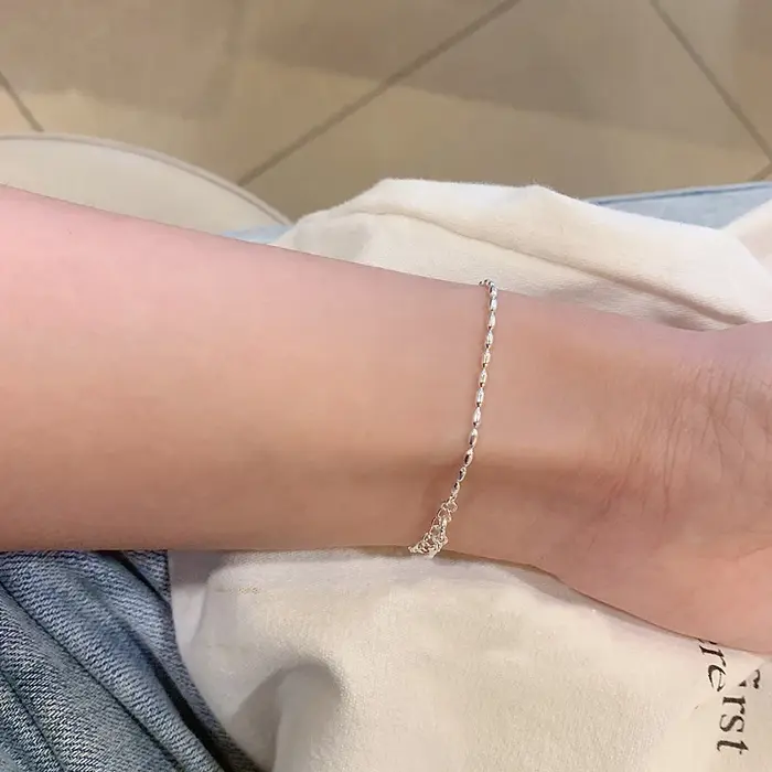 Collier en argent Sterling S925, perles simples, ras du cou, chaîne de clavicule délicate et brillan