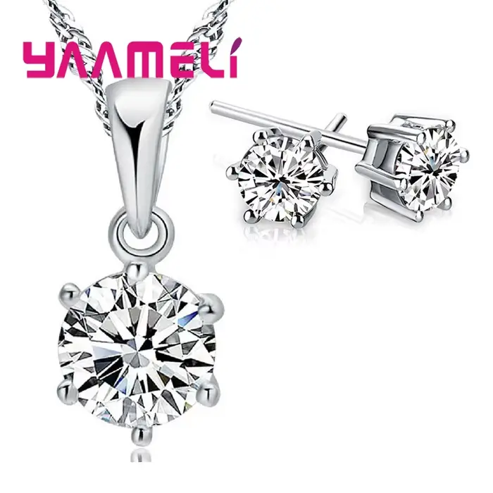 Ensemble de boucles d'oreilles et colliers en cristal autrichien, accessoires de bijoux de mariage, 